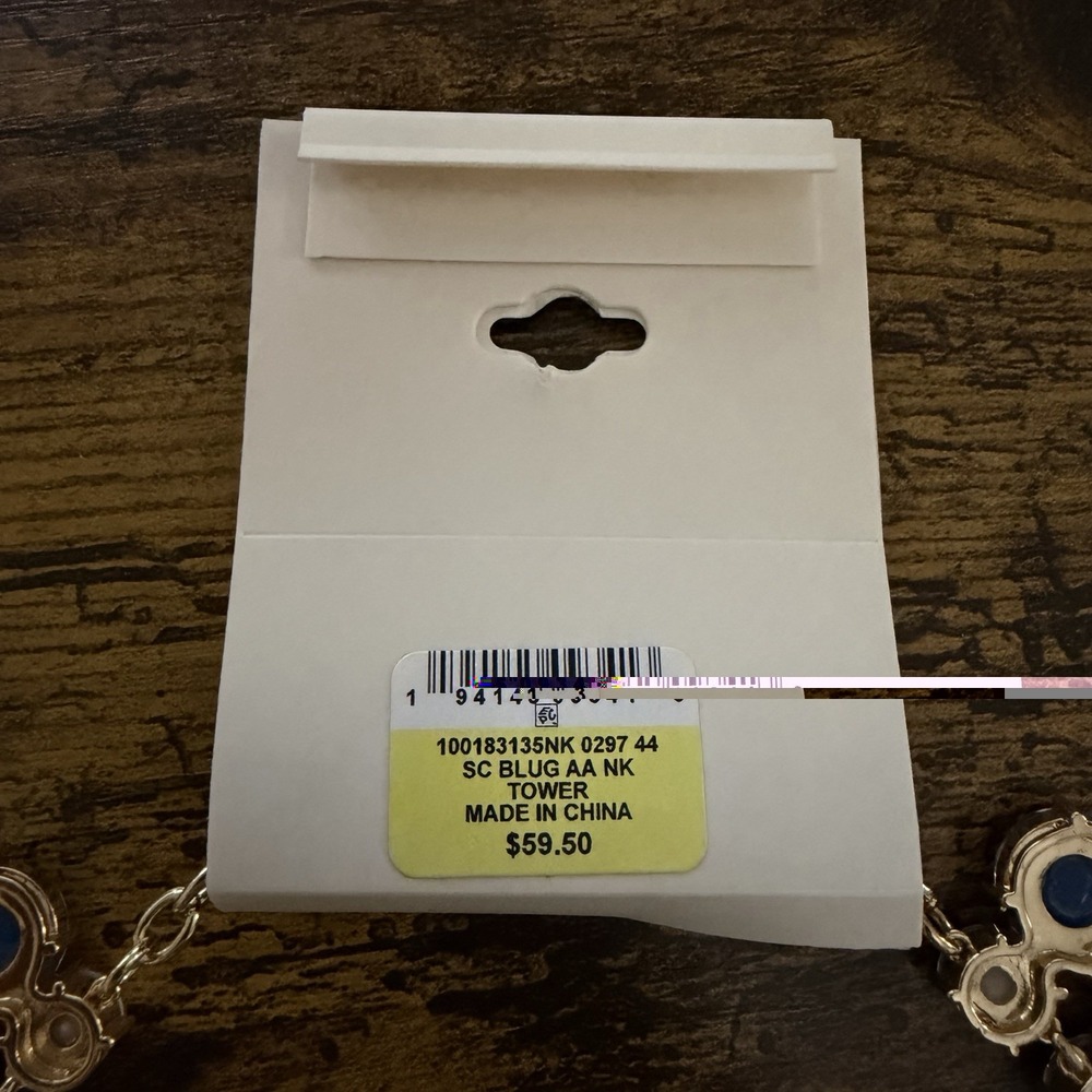 CLASSY ON 34th Two Tone Blue Stone Necklace/Bib 16"-18" NWT Ret $59.50 - Picture 6 of 6